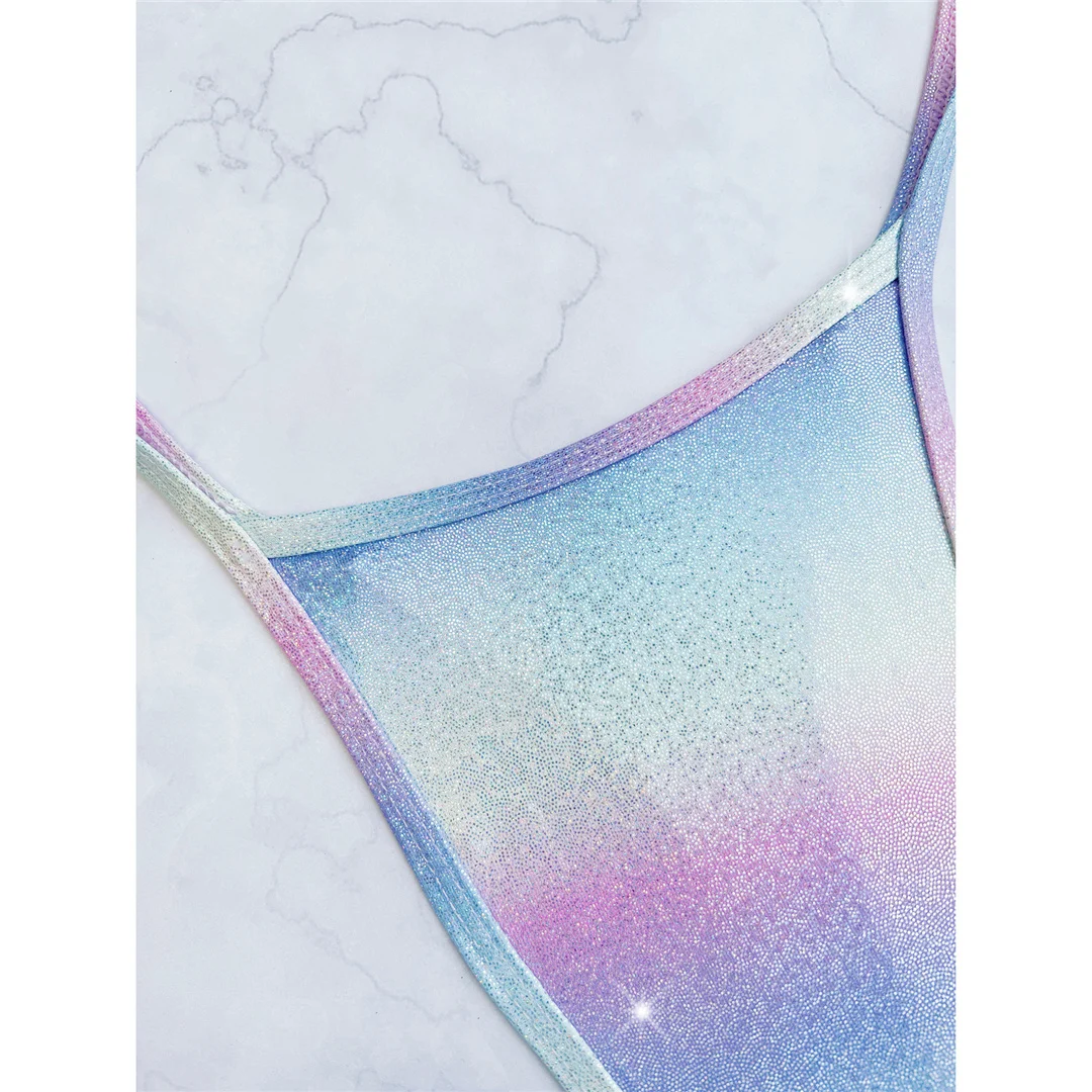 Gradient Cross Back Extreme Mini Micro Thong Bikini Damen Badeanzug Frauen Bademode Zweiteiliges Bikini-Set Badebekleidung Schwimmbekleidung V5989 – Detail 12