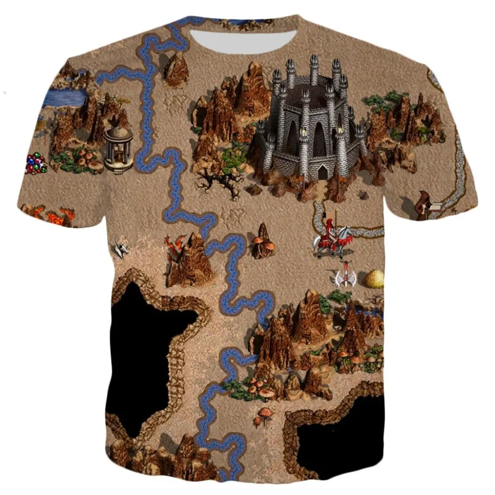 Summer Heroes Of Might And Magic T-Shirts Game 3D Print Men Women Fashion Oversized Short Sleeve T Shirt Kids Tees Tops Clothing