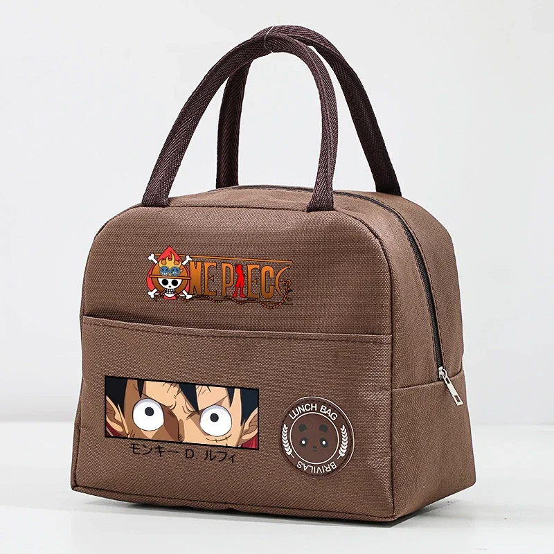 One Piece Lunch Bag Anime Cartoon Luffy Zoro Waterproof Printed Thermal Lunchbox Handbag Student Food Organiser Birthday Gifts