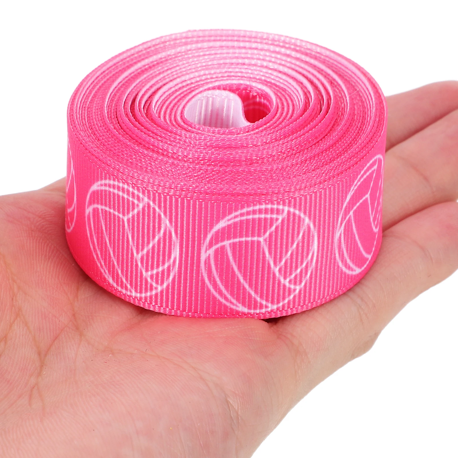 

6Pcs 5 Yards Volleyball Print Grosgrain Ribbon Pink Sporty Craft Ribbon for Gift Wrapping Party Favors Cheerleading Decoration