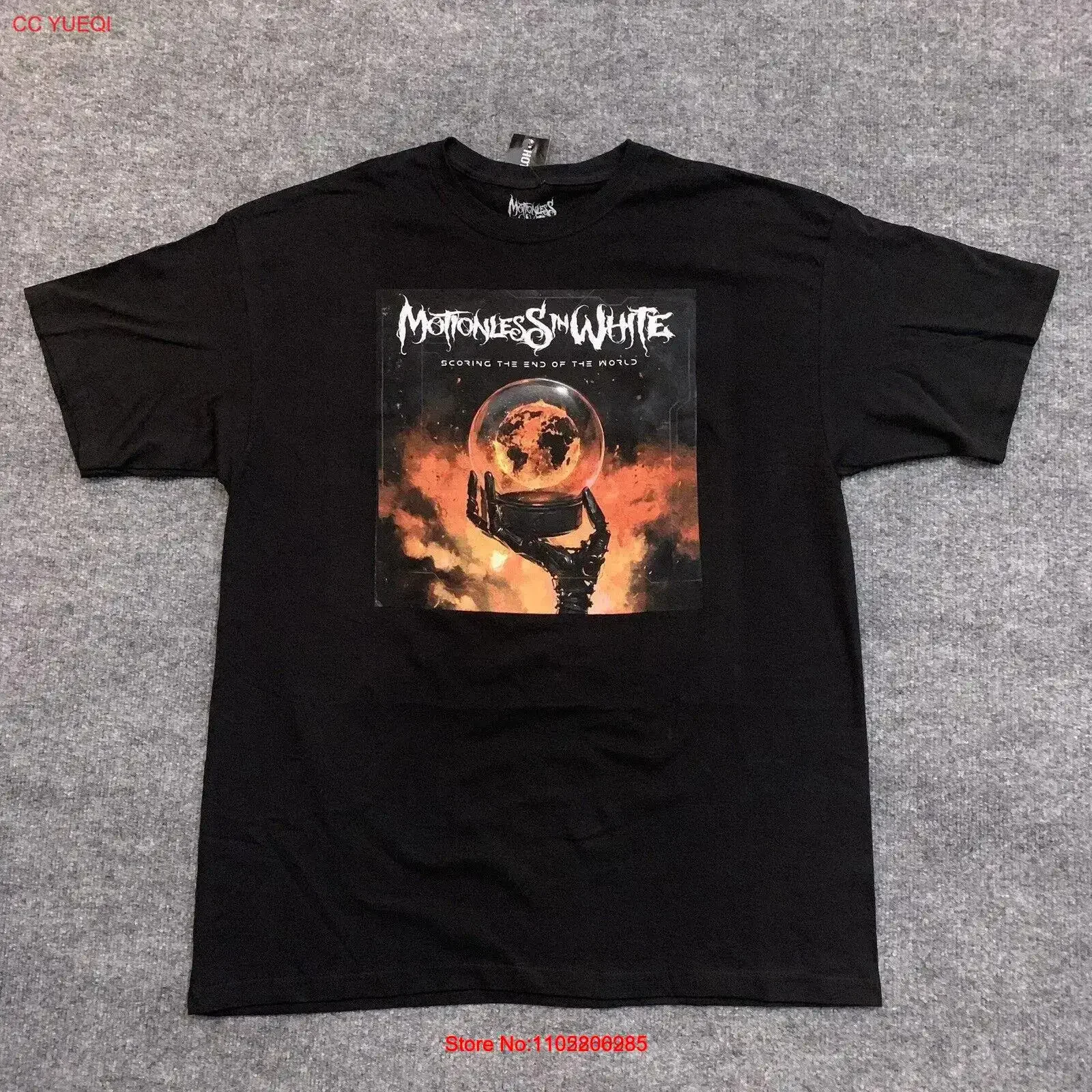 Motionless In White T Shirt XL Black Scoring End Of The World Band New vintage Washed streetwear Stretched designer clothes