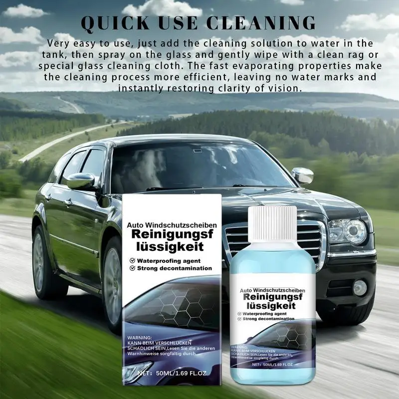 For Refer To Description  Glass Cleaner For Car 50ml Concentrate Glass Cleaner Washer Fluid Long-Lasting Windshield Cleaner Deep