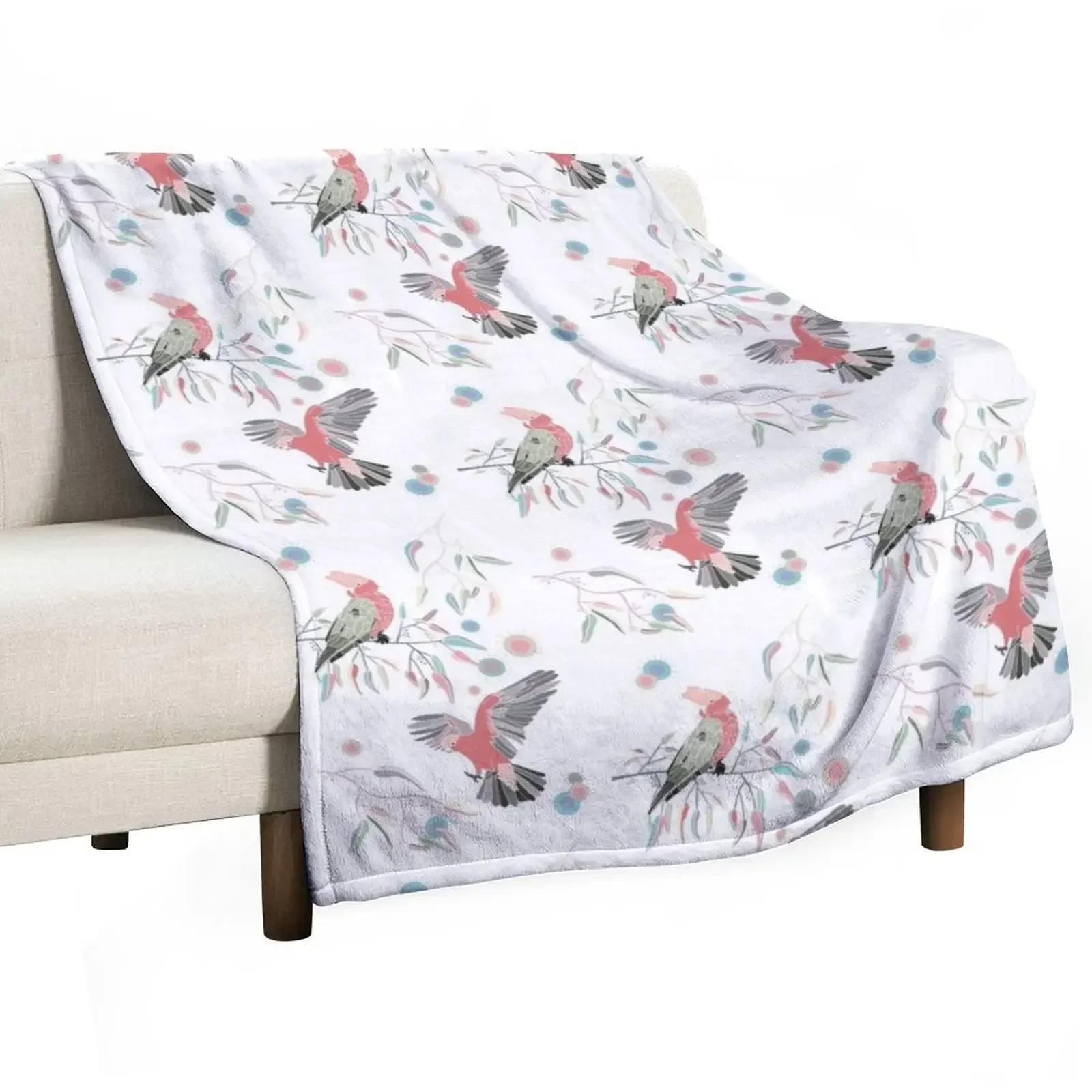 

Australian Galah Cockatoos in Gum Trees Throw Blanket Soft Plaid Sofa Quilt Blankets