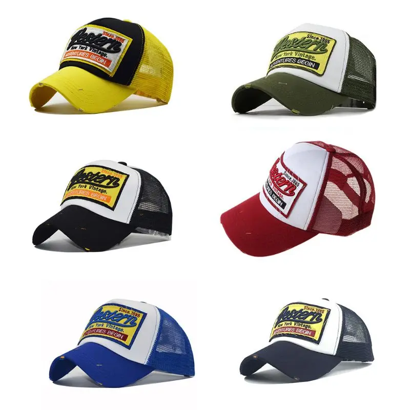 Low Profile Cotton Baseball Cap Distressed for Sun Visor Letters Embroidery Outdoor Sports for Snapback Trucker Mesh Dad