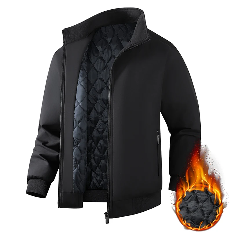 8XL Winterjacken für Herren, Übergröße, Business-Büro-Mantel, lässige Herren-Winterjacke, einfarbig, luxuriöse Oberbekleidung, 6XL 7XL – Detail 5