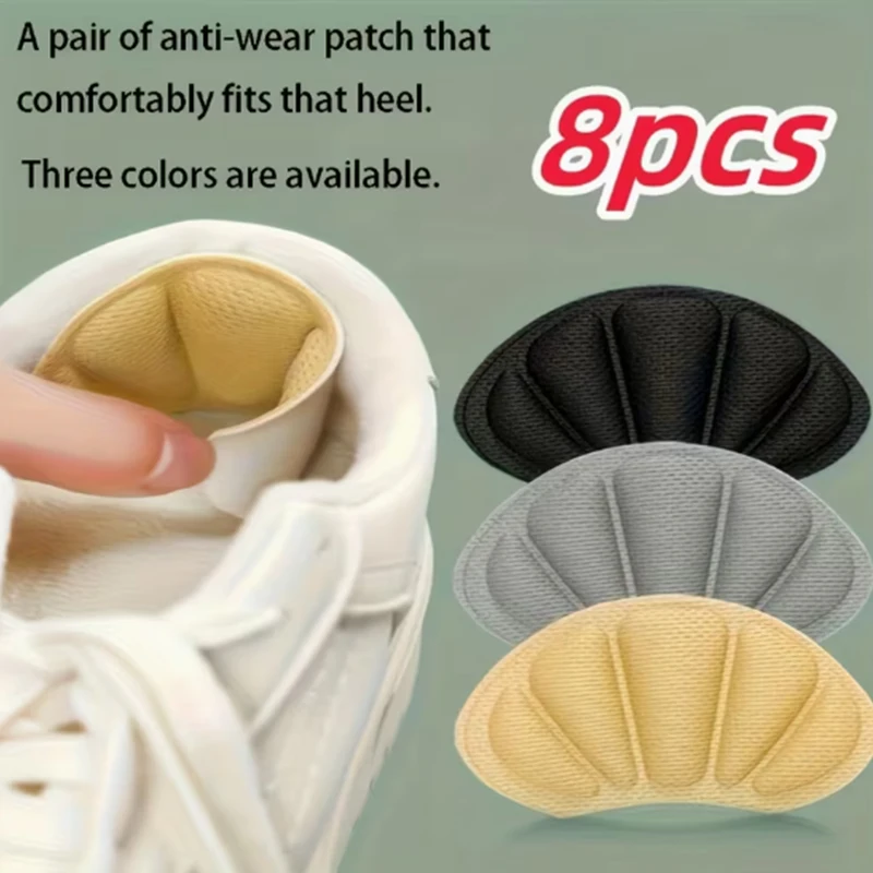 8pcs/set Insoles for Shoes Patch Heel Pads for Shoes Adjustable Size Feet Pad Insole Adhesive Back Sticker Shoes Insert Insole