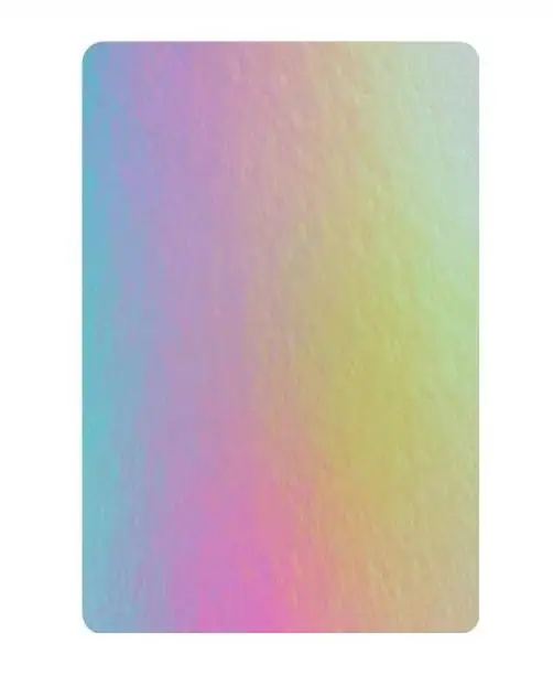 Glossy Finish Single Side Holographic Silver Rainbow Color Blank Paper Business Cards