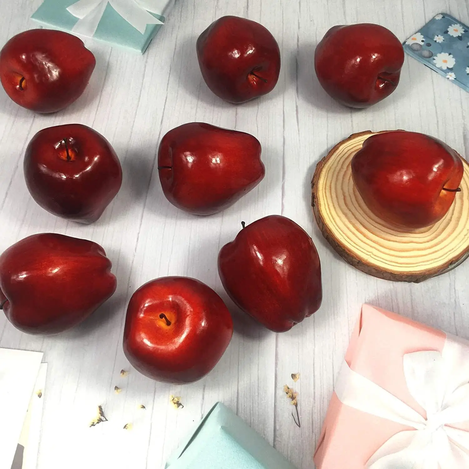 12 Stück künstliche grüne Äpfel aus Kunststoff, gefälschte Früchte, Kiwi, Simulationsfruchtmodell für Zuhause, Küche, Party, Fotoshooting, Dekoration – Detail 16