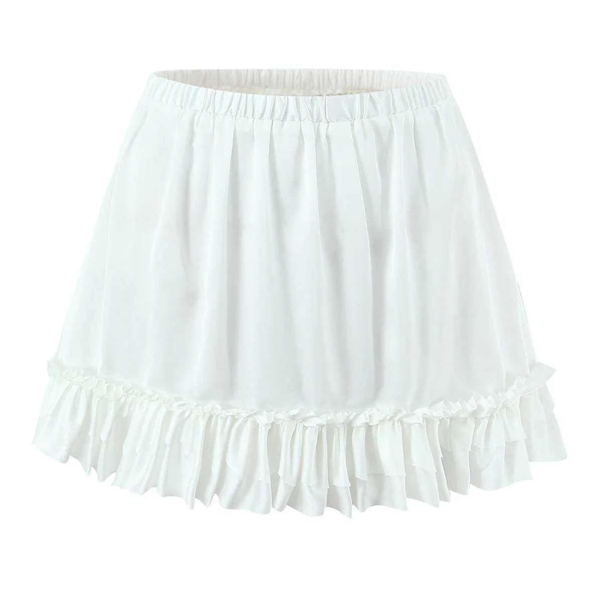 Lace High Waist Spliced Slim Short Skirt Black White Ruffled Mini Skirt Wrap Design For Women Fashionable Versatile Party DHK0
