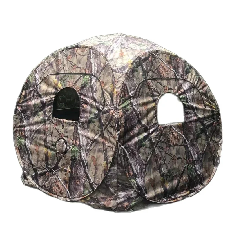 Watching Bird Portable Privacy Camouflage Black Glue Coated Fishing Movable High-grade 2Persons Outdoor Photography Tent