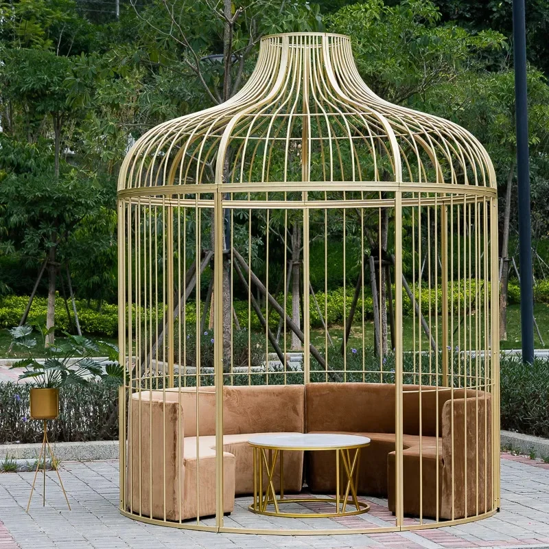 Wrought iron bird cage decoration King size bird cage Outdoor super large bird cage Hotel restaurant bird