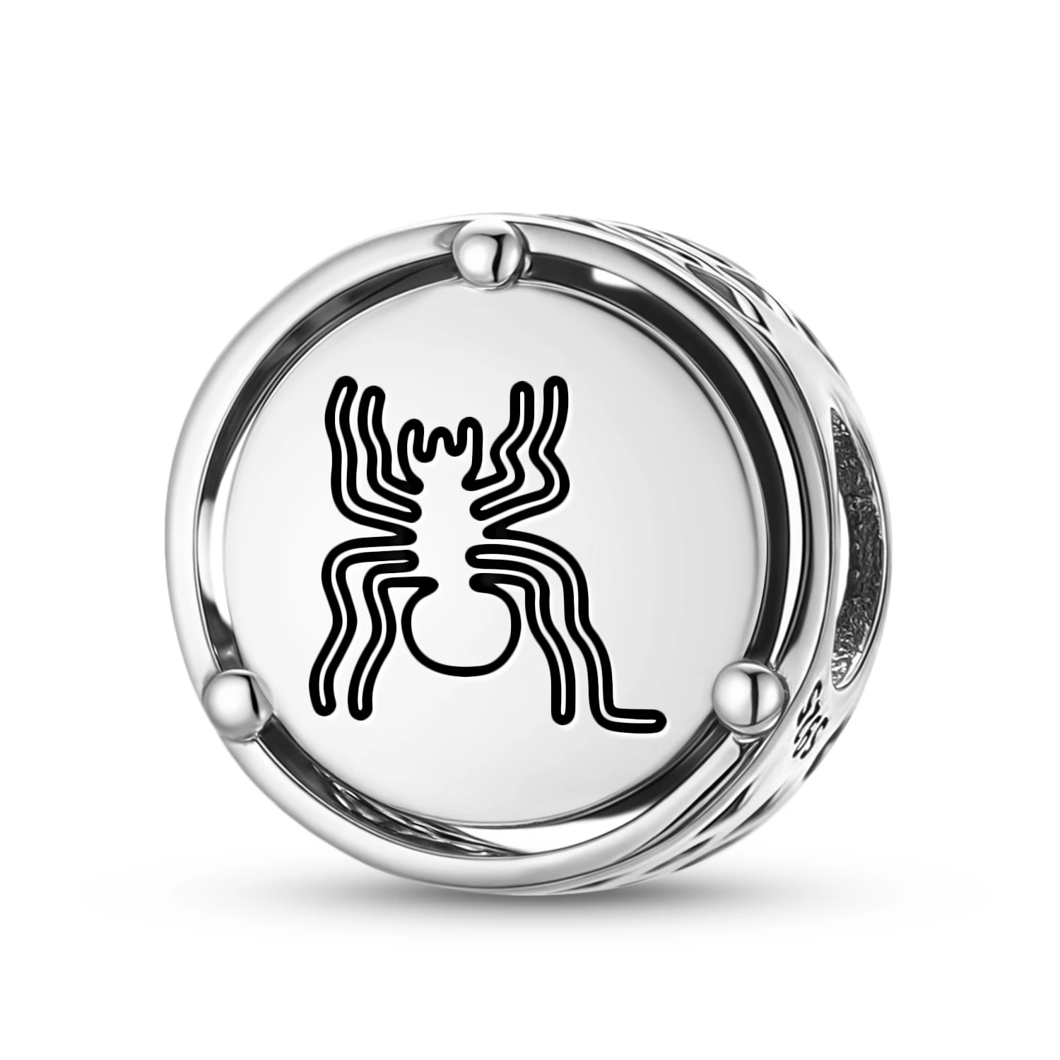 

925 Sterling Silver Nazca lines The Spider Charm Fit Original Bracelet Diy Jewelry Accessories Family Bead