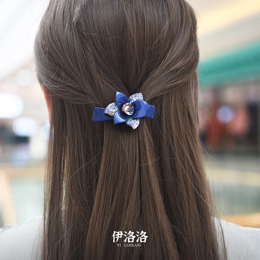 Women Headwear Girls Hairwear Small Size Rhinestone Hair Clip Flower Vintage Hair Barrette Cute Hair Accessories For Women