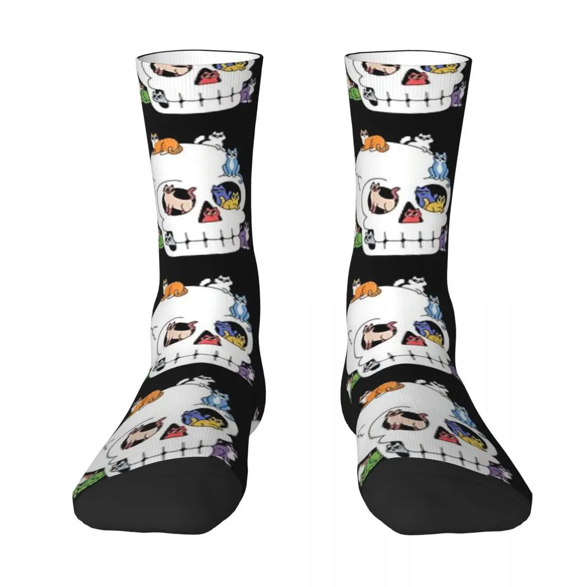 

Skull Is Full Of Cats Fashion Men Socks Stitch Long Socks Couples Sock Personality Size37-45