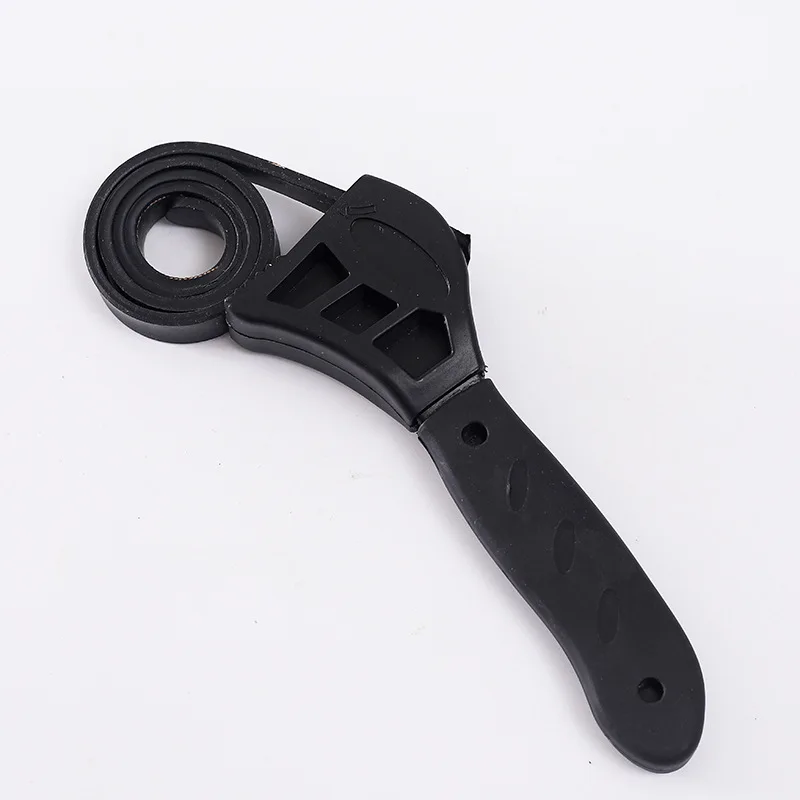 Adjustable 6/8 Inch Oil Filter Wrench Belt Strap Spanner Heavy Duty Steel Mechanics Tool for Plumbing & Automotive Repair