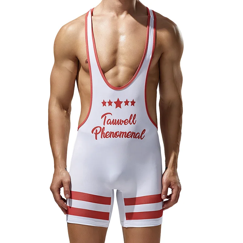 Men Undershirts Bodysuits Leotard Sports Breathable Gym Joggings Running Wrestling Singlet Underwear Seamless Fitness Jumpsuits