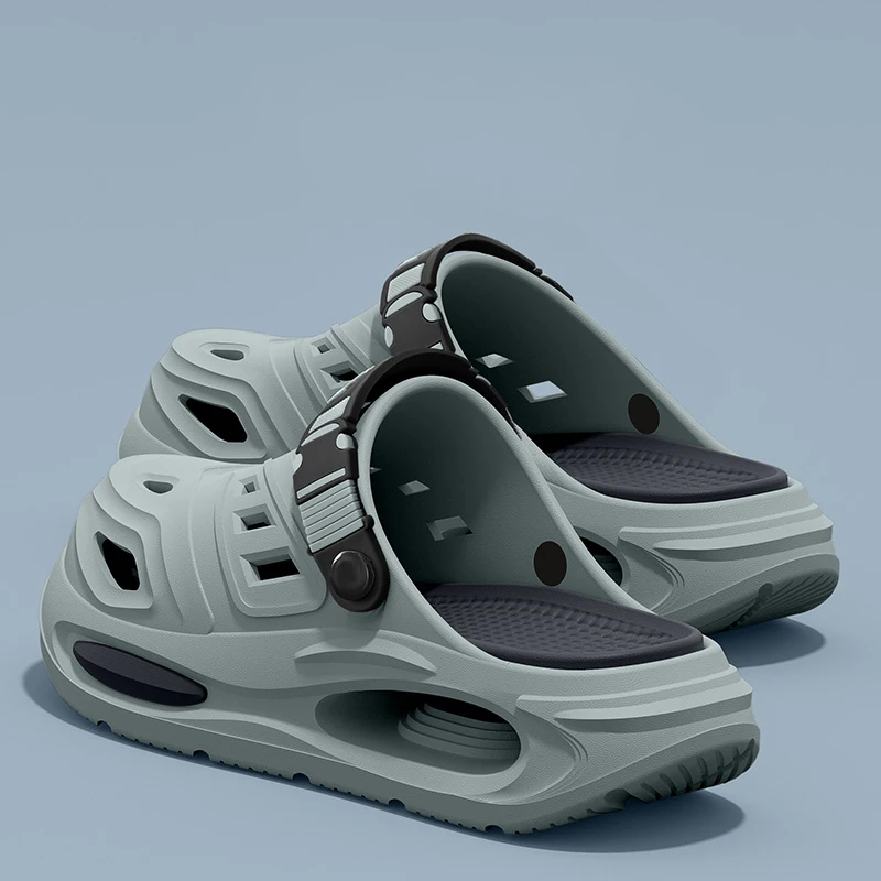 Smile Herren- und Damen-Höhlenschuhe, modische, atmungsaktive Sandalen mit herausnehmbaren Einlegesohlen, rutschfeste, gepolsterte, verdickte, weiche Hausschuhe – Detail 27