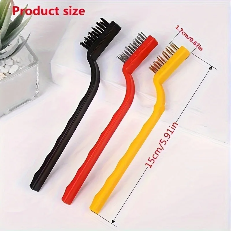 3Pcs Crack Cleaning Brush Cooker Bottom Brush Wire Brush Gas Stove Cleaning - Easily Clean Your Range Hood Stove Etc.