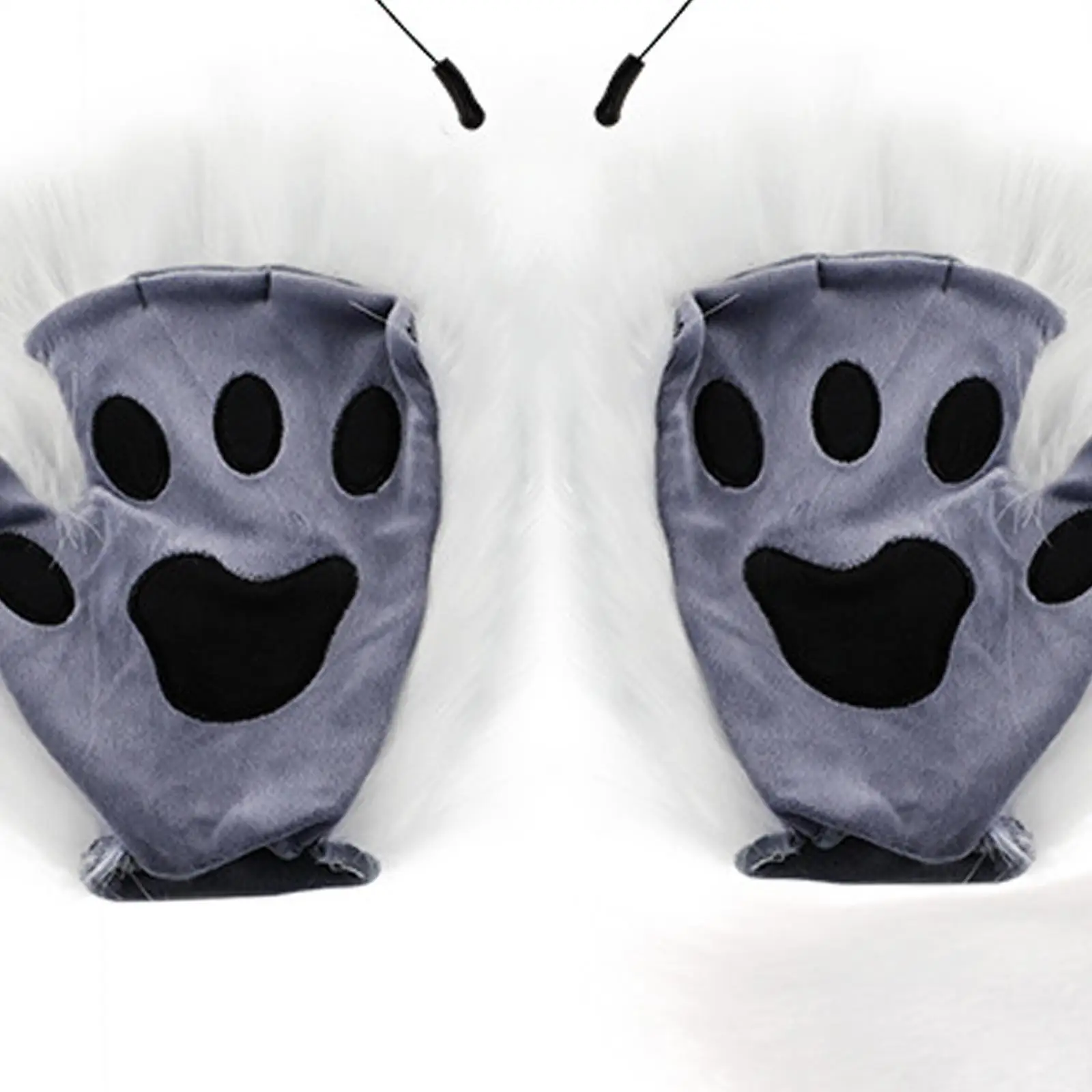 Vossenoren staart en poten lange staart met kinderen volwassenen aankleden dier vos kostuum