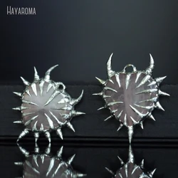 10Pcs Rose Quartzs Crystal Gift For Her Brutalist Handmade Jewelry Organic Claws Heart Bubble Claw Thorns Point Pendant