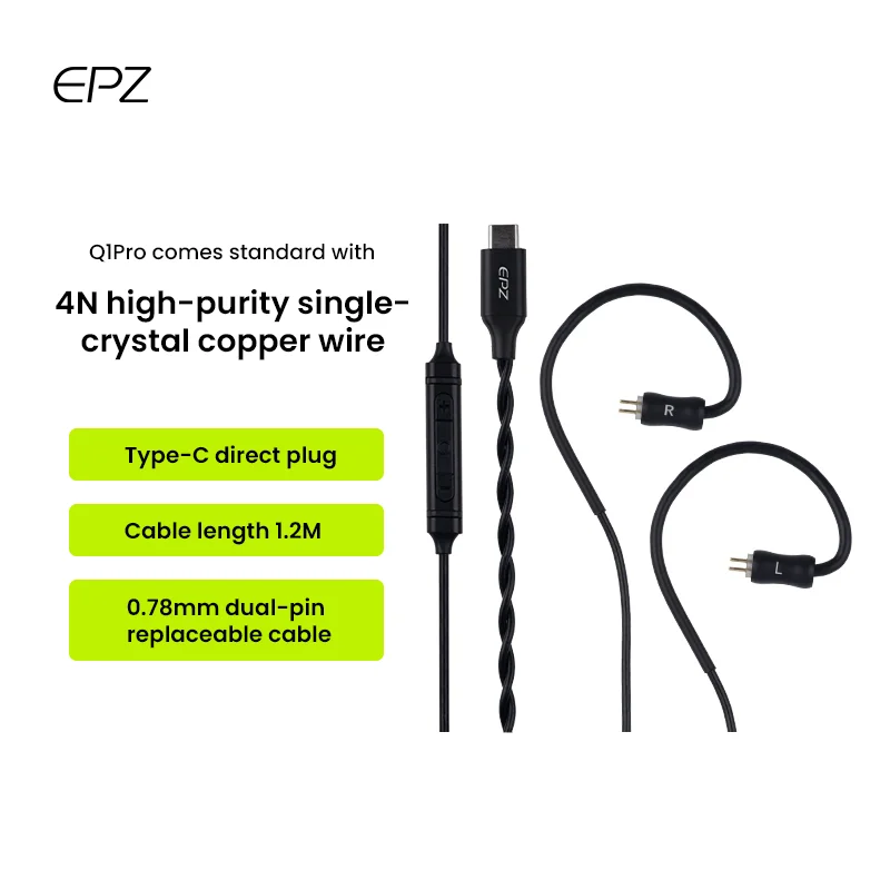 Kabel do słuchawek Bluetooth EPZ Standard Wiring Material G10/G20/G30/Q1 Pro z mikrofonem i sterowaniem, kabel Type-C — zdjęcie produktu 3