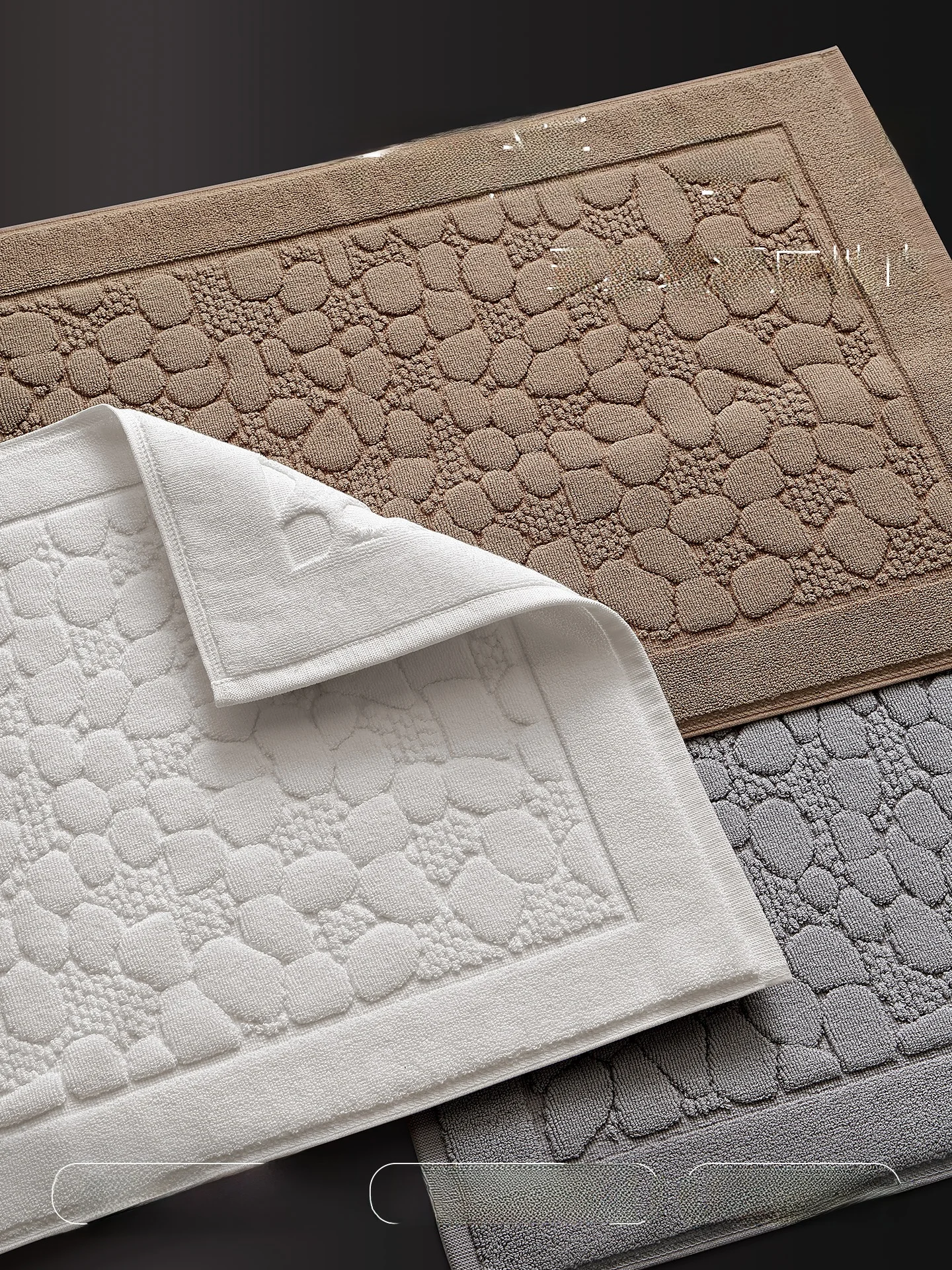 

Thi Pure Cotton Bath Mat Anti-Slip Entrance Door Mat Batoom Absorbent Rug Hotel Stand Home Decor Rectangular Floor Mat