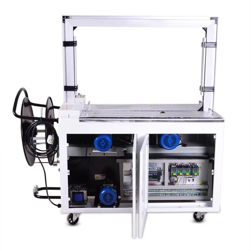 Máquina flejadora automática de cartón de alta velocidad 101A, flejadora automática en línea de polipropileno/cinta para mascotas