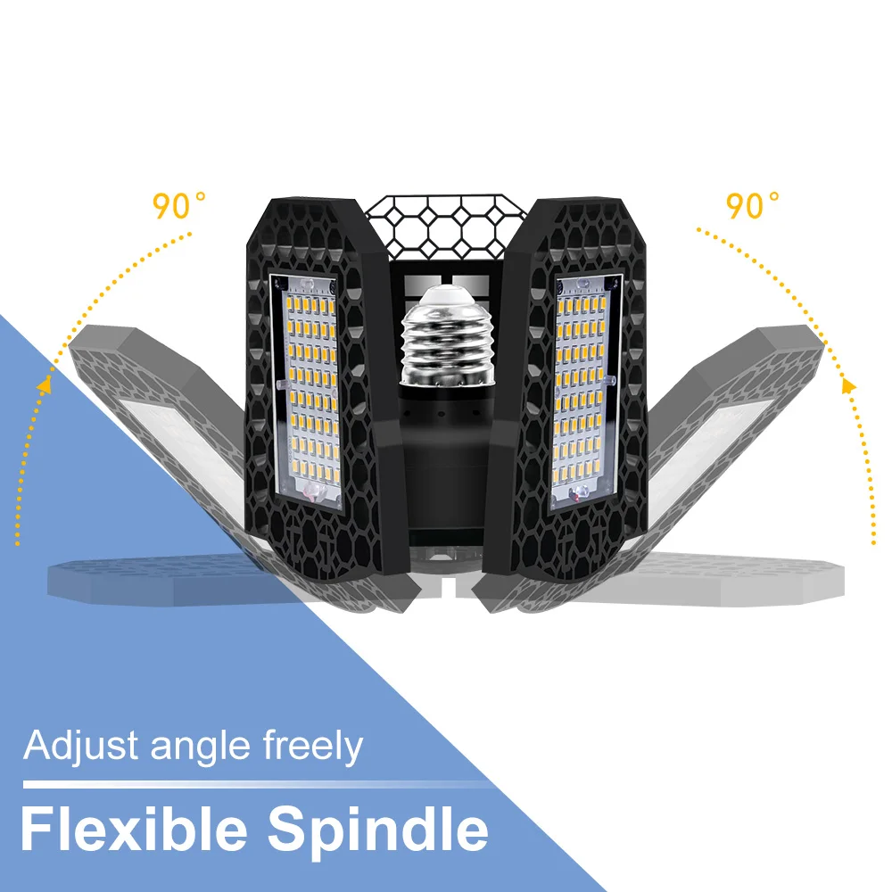 200W LED Bulb E27/E26 Lamp Garage Light AC 220V Folding Deformable High Bay Lamps Spotlight Home Warehouse Workshop Parking lot