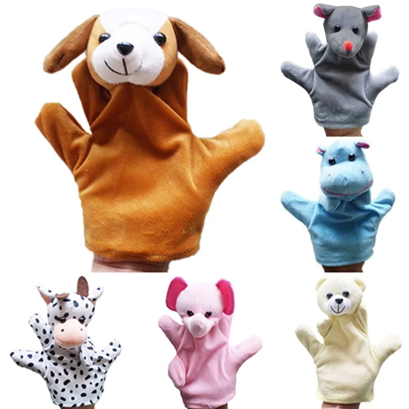 Finger puppen Cartoon Baby Kind Zoos Nutztier Tierwelt Hand handschuh weichen Plüschs ack für Kinder entzückendes Puzzle Lernspiel zeug