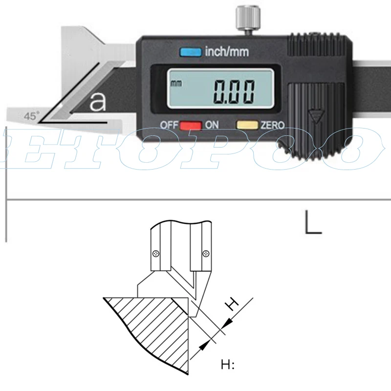 30 45 60 degrees Digital Chamfer Gauge Stainless steel Chamfering caliper Digital Chamfer Caliper/Electronic Chamfer Gauge