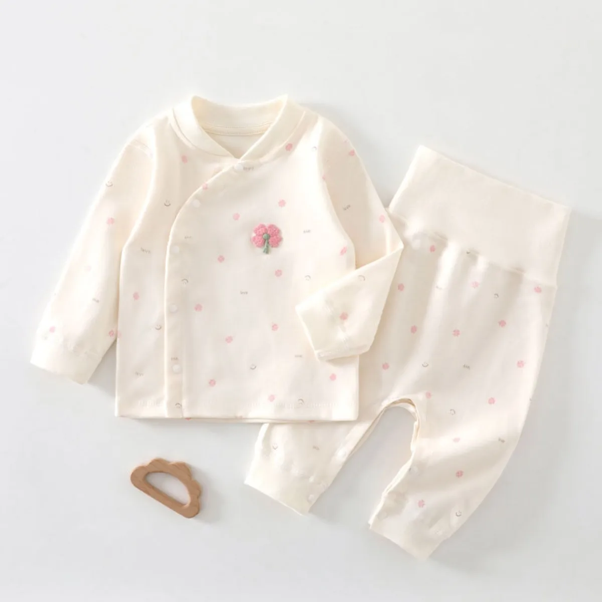 Conjunto de Ropa de 2 Piezas de Algodón Puro para Bebé Niño y Niña, Primavera-Otoño 2026, Top y Pantalón Elegantes para Uso Diario, 0-24 Meses, Atuendo Casual y Lindo para Niños