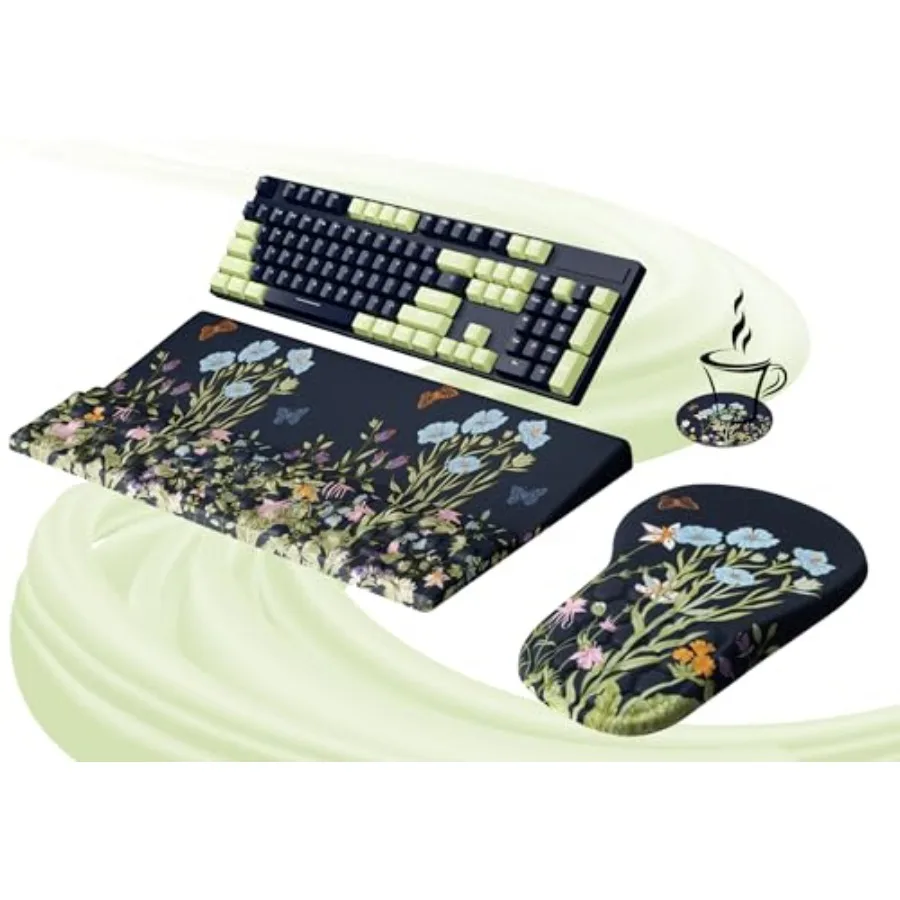 

Ergonomic Mouse Pad and Keyboard Stand Wrist Rest Set, Memory Foam Comfort, Pain Relief for Typing, Office Desk Accessories