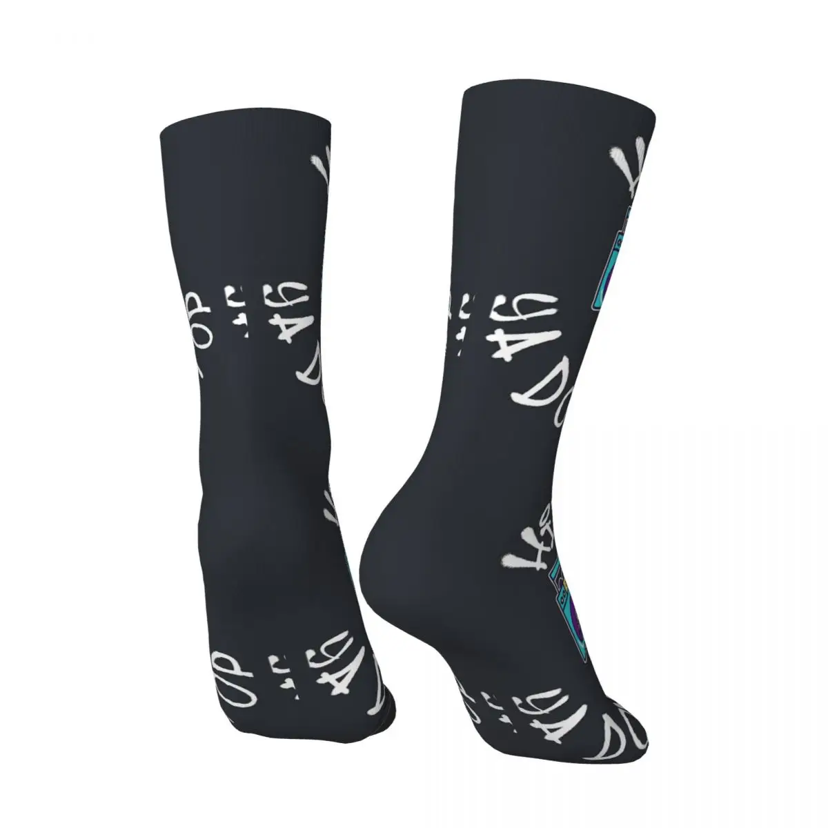 Crazy compression Ya Dont Stop Sock for Men Hip Hop urban style Happy Pattern Printed Boys Crew Sock official-website top fugees