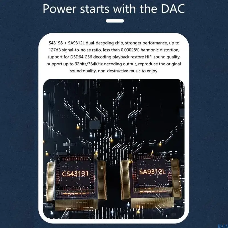 R91A Усиление для наушников USB C до 3,5 мм адаптер портативный ключ 384 кГц