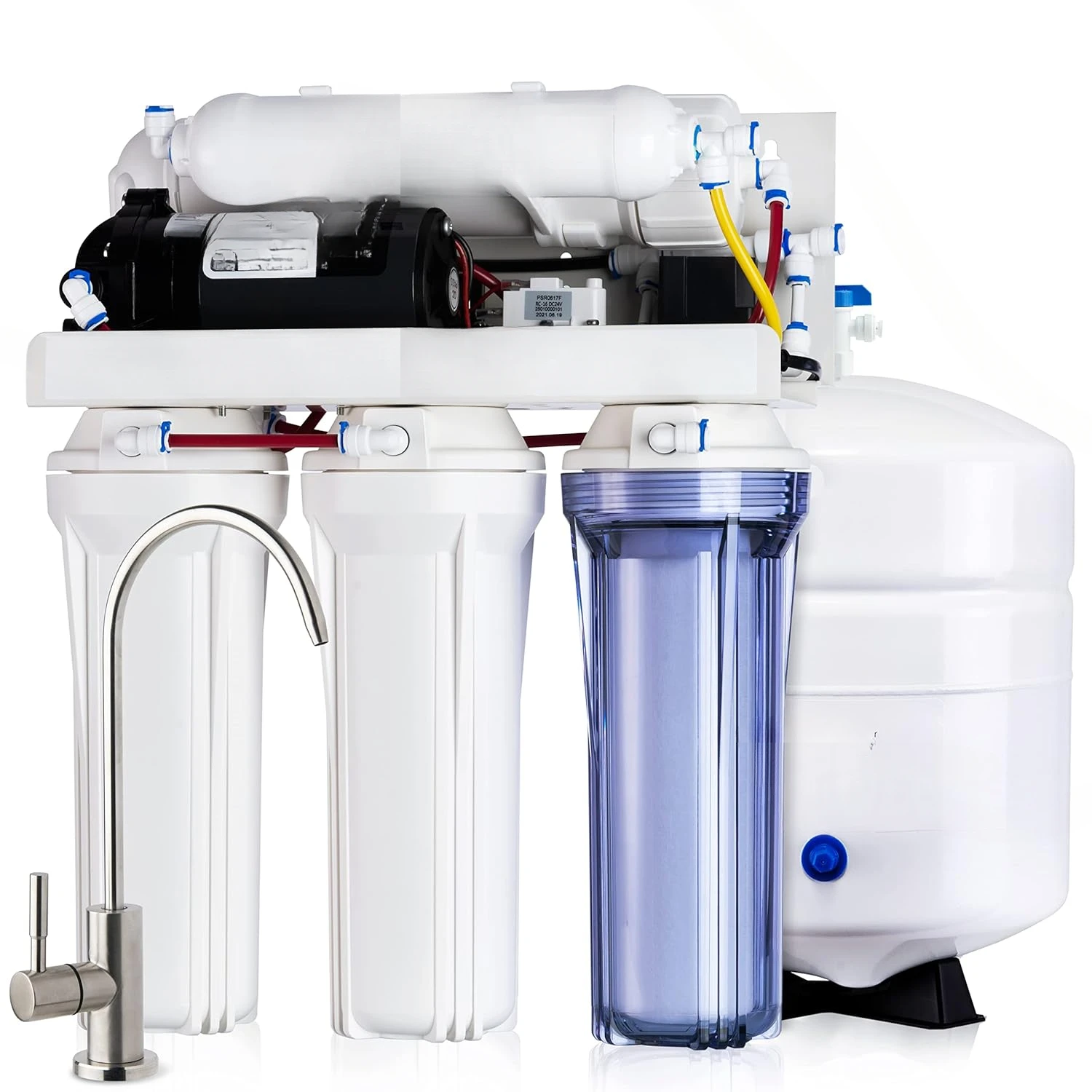 5-Stage Boosted Performance Superb Taste Under Sink Reverse Osmosis Drinking Water Filtration System with Brushed Nickel Faucet