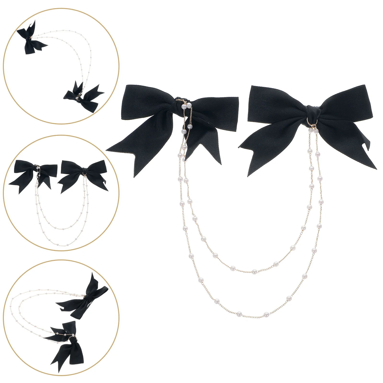 

Головной убор с жемчужной кисточкой, двойные заколки для волос, элегантная ткань, женские аксессуары Grace, прическа для свадебной вечеринки, ретро заколка с жемчугом