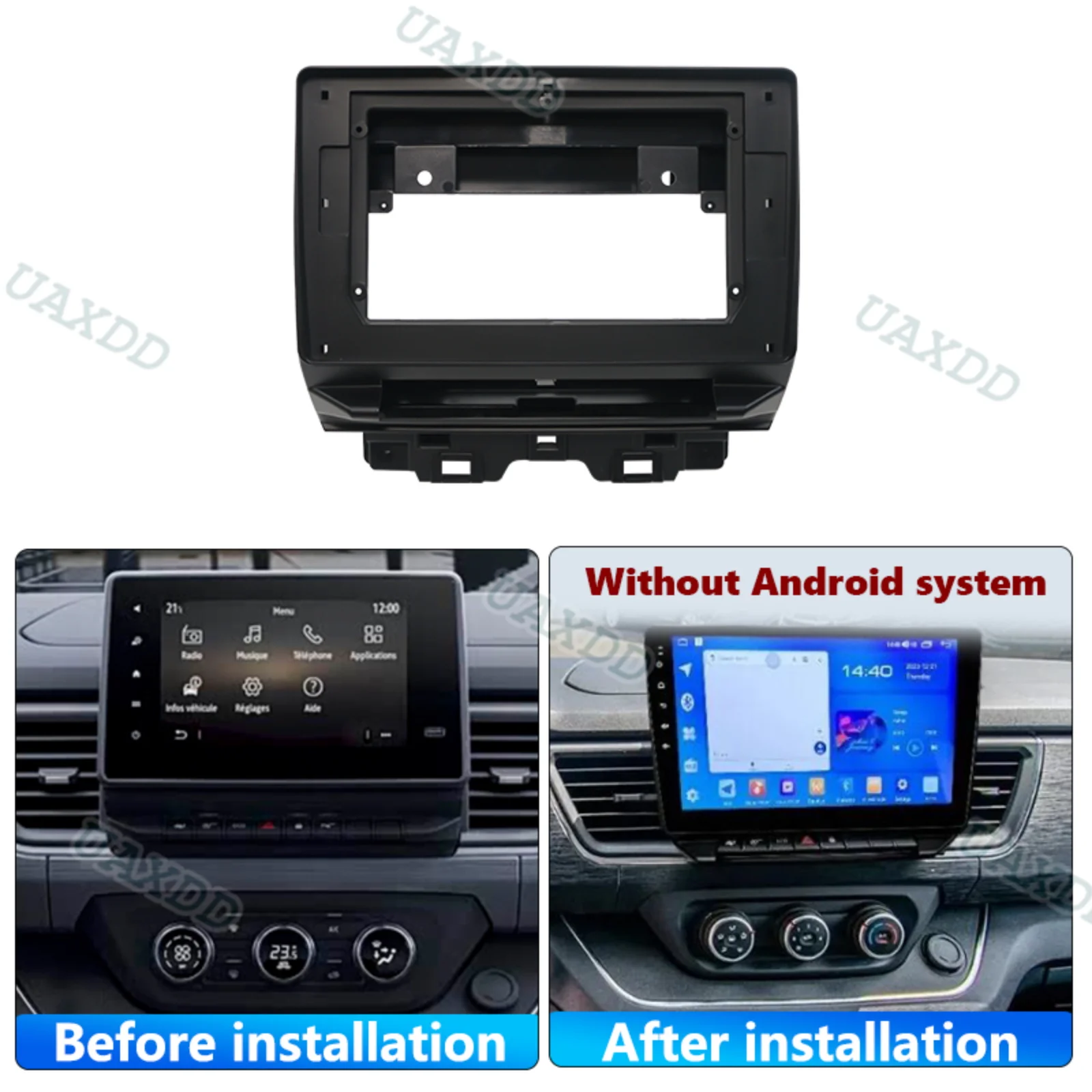 For 2021 Renault Trafic 4 Automotive Center Console 2 Din Car Interior 10.1INCH Frame Fascia Dashboard Panel Plastic Accessories