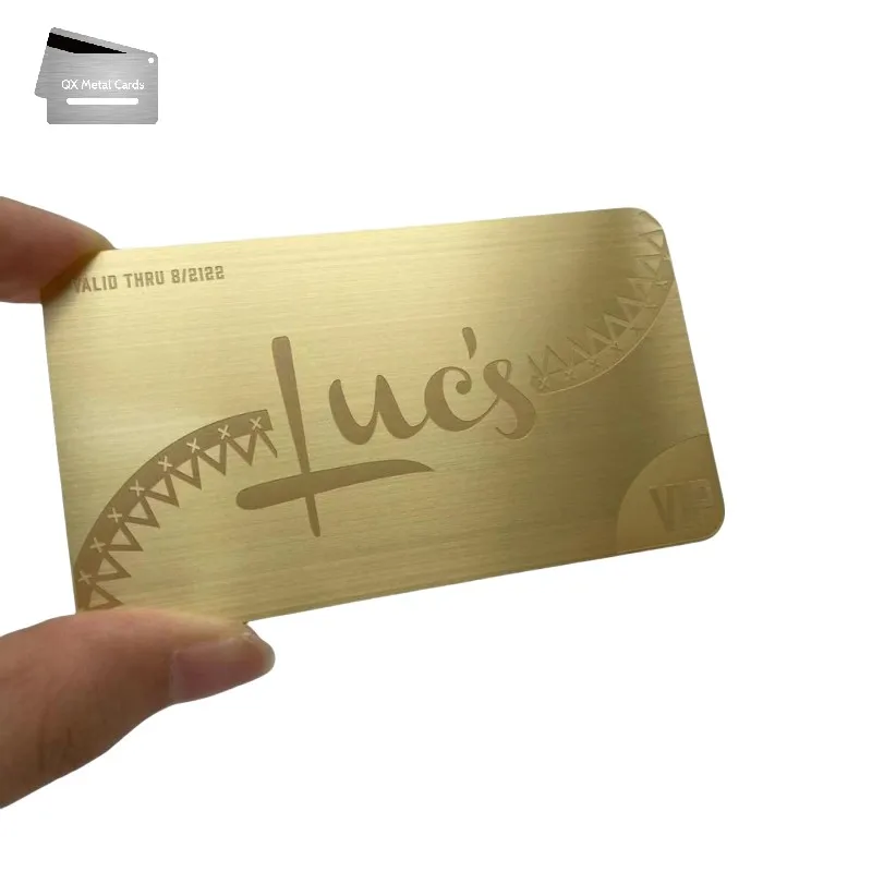 

Металлические визитки из матового золота, толщина 0,5 мм, на заказ, из нержавеющей стали, роскошные, с гравировкой, VIP-карты для членства, прочные, премиум-качество