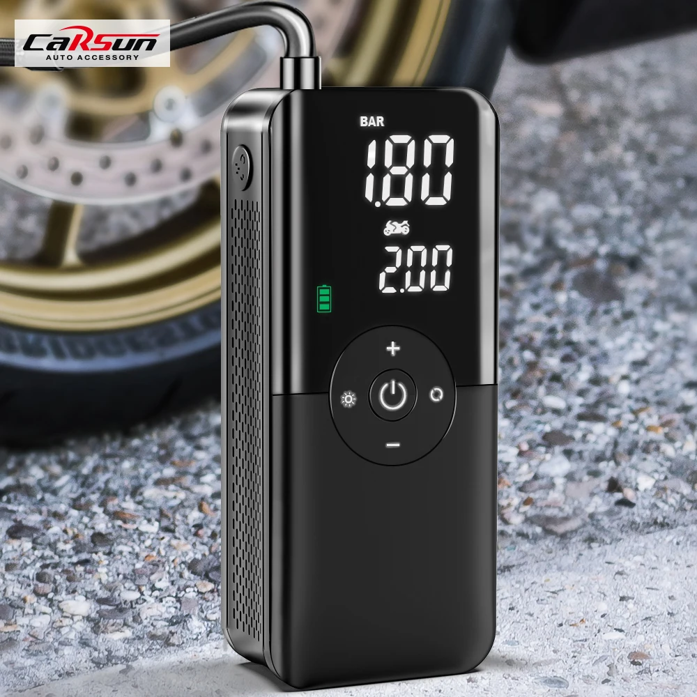 CARSUN Rechargeable Air Pump Tire Inflator Portable Compressor Digital Cordless Car Tyre Inflator For Bicycle Balls