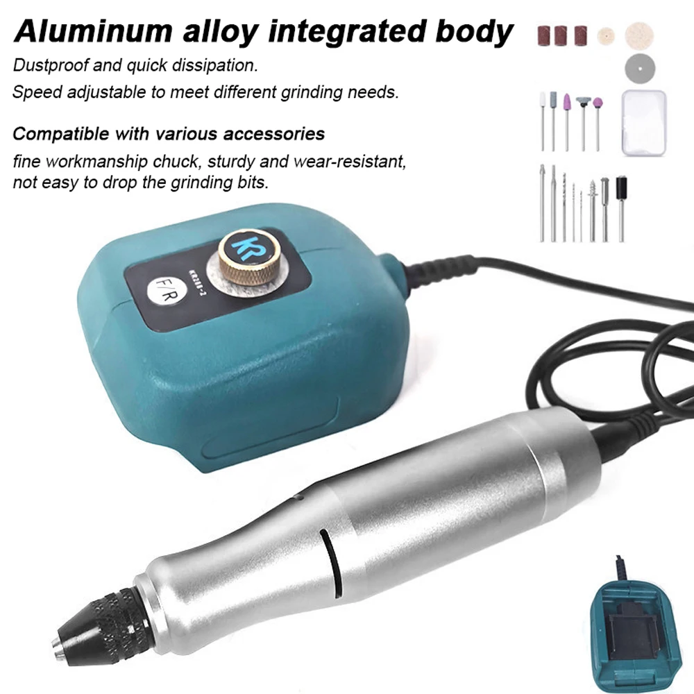 20V Compact Grinder 3.2mm Chuck Electric Polishing Machine Grinding Machine Electric Engraving Tool Speed Adjusatble Grinder