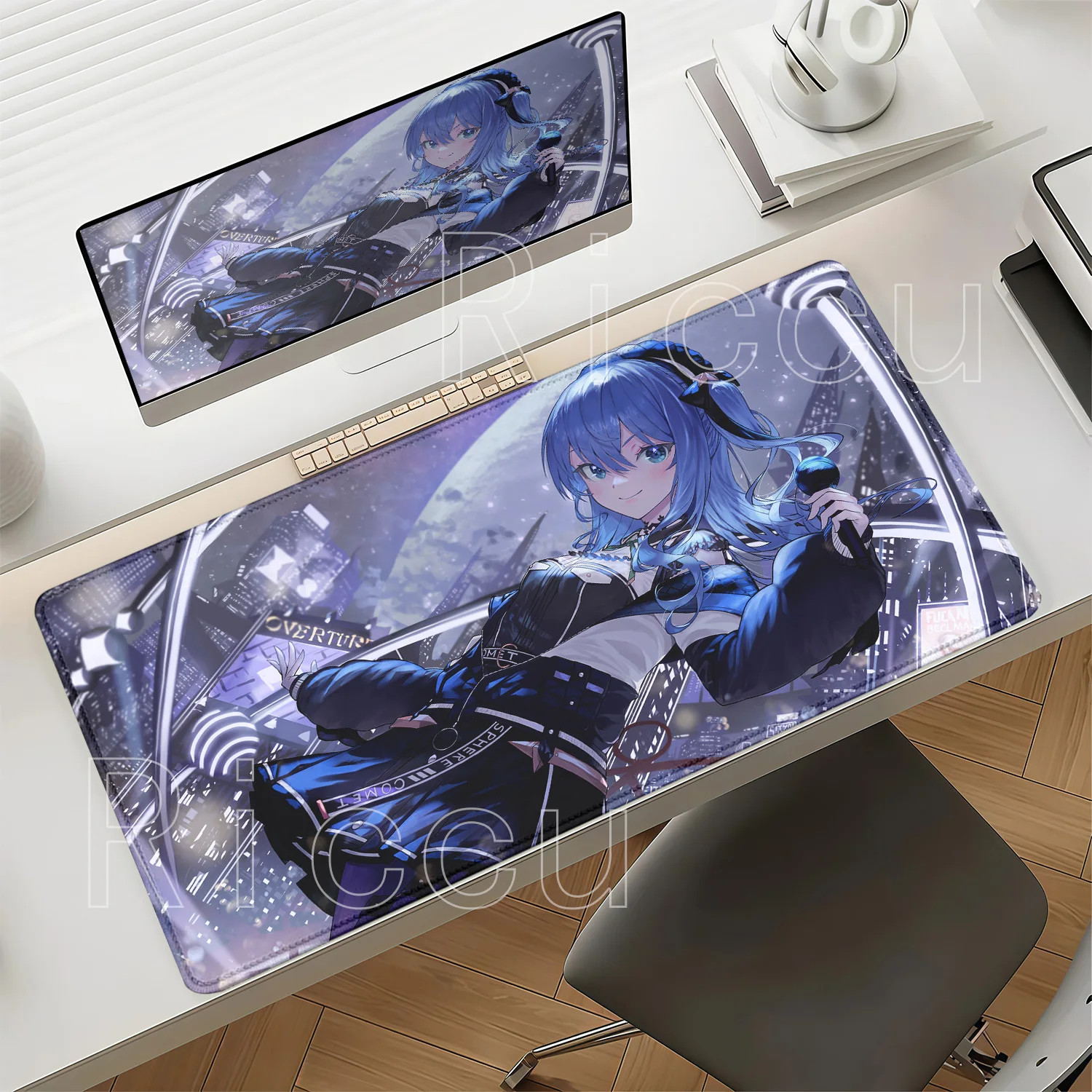 Gaming Accessories Girls - Hoshimachi Suisei Anime Girl Overlock Mauspad