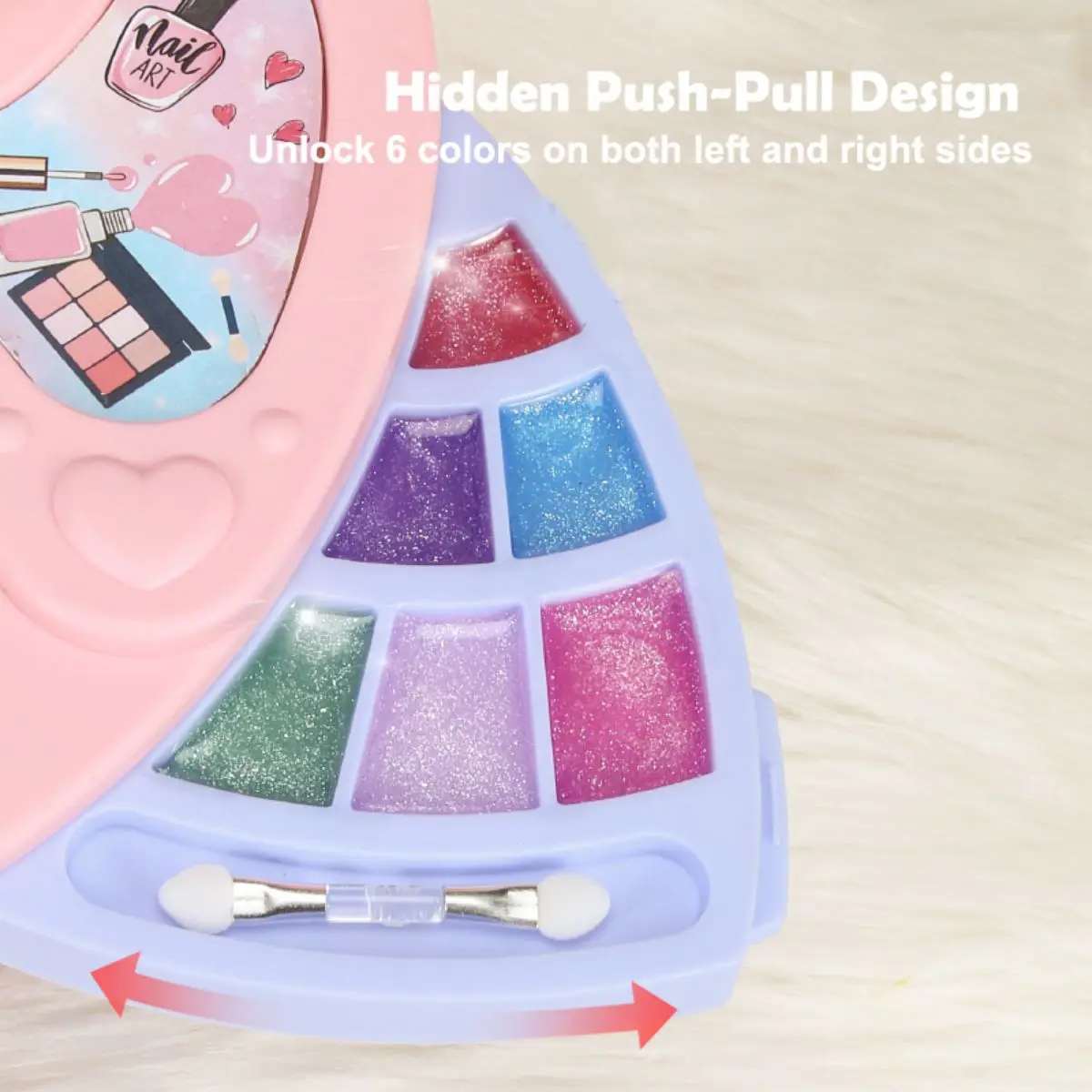 مجموعة لعب مكياج برينسيس فانيتي! مجموعة مستحضرات تجميل آمنة قابلة للغسل (طلاء أظافر، أحمر خدود، ملمع شفاه). لعبة تسريحة متعددة الوظائف. هدية مثالية