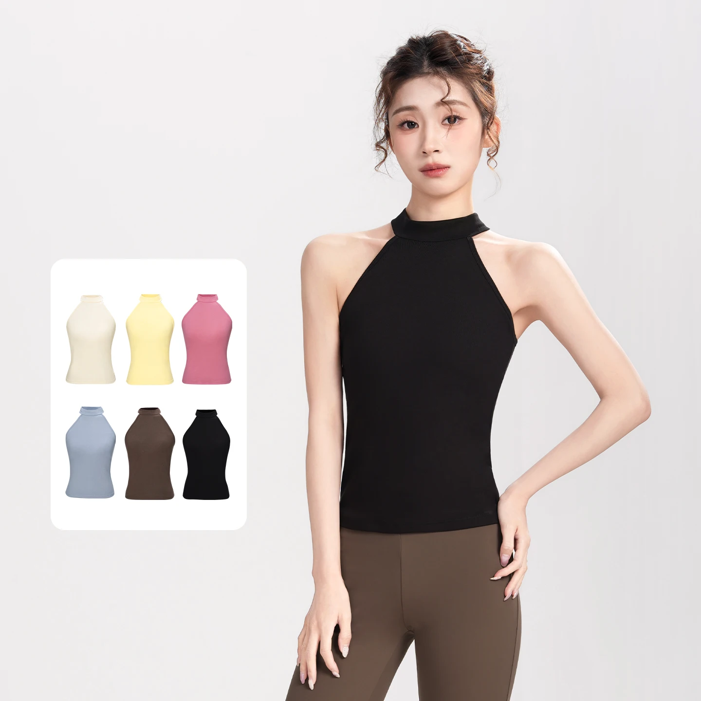 Women Fitness Yoga Solid Basic Tank Soft Vest Summer Dance Outfit Tight Sexy Round Neck Tank Top Chic Streetwear Skinny Tube Top