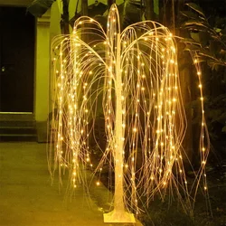 1.8M 360 LED Warm White Lighted Willow Tree Outdoor Weeping Willow Tree Halloween Artificial Tree Fairy Light for Holiday Decor