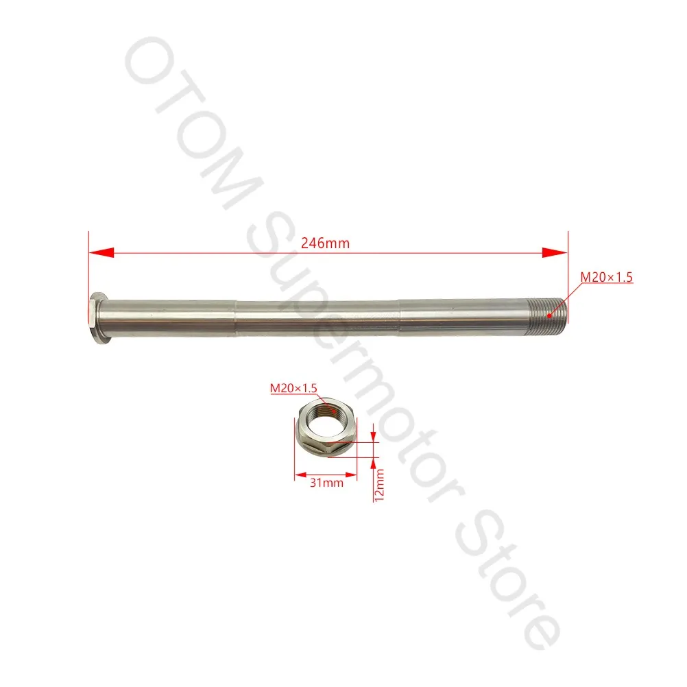 For Surron Ultra Bee Motorcycle Rear Axle With Nut Assembly Wheel Hub Shaft  SUR-RON UltraBee Electric Cross-country Dirt Bikes