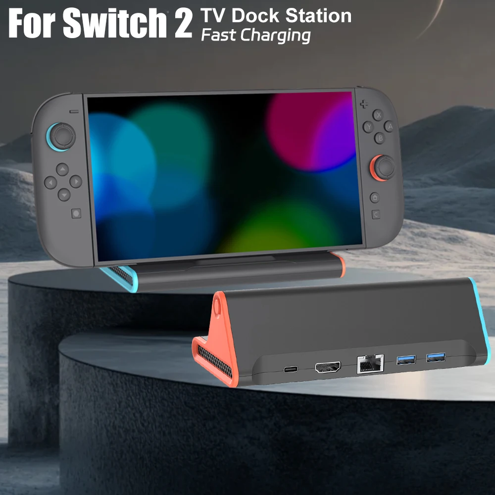 

Game Console TV Docking Station For Nintendo Switch 2 HDMI-Compatible Output/Type C Port/USB Port for Switch 2 Game Accessories