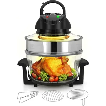 Image 18 Quart Convection Countertop Air Fryer See through Glass for Best Cooking Results Air Fryer Roaster Bake Grill