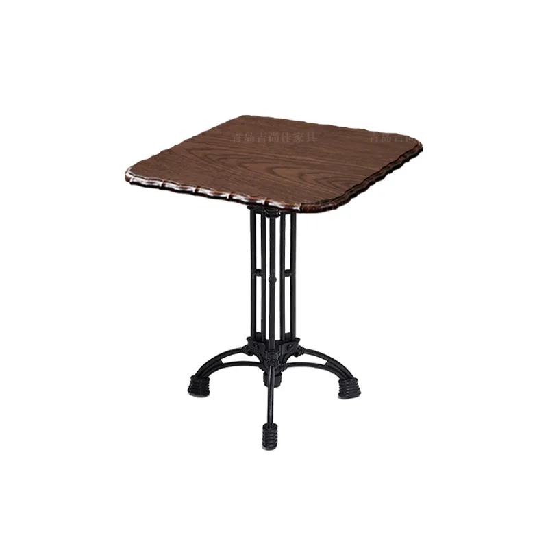 

American retro solid wood coffee table French cafe tabl e and chairs dessert shop medieval square t able Western tab le