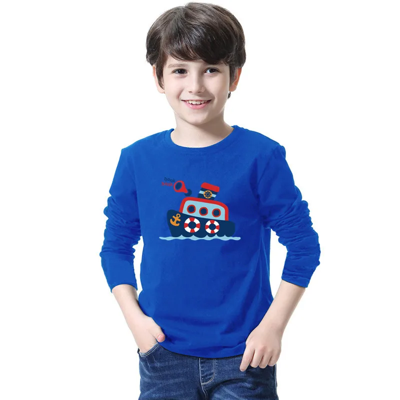 Boys 2023 Autumn T-shirts Baby Boy Long Sleeve Tee Tops Little Boy Spring Fashion Ship Graphic Tee