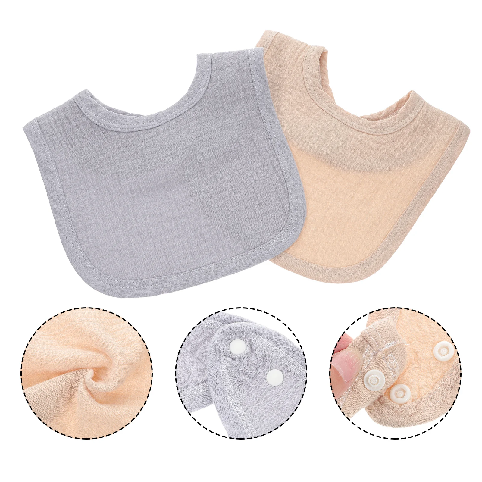 

2Pcs Baby Bibs Bright Cotton Absorbent Saliva Wipes Newborn Infant Feeding Bandana Bibs Baby Supplies Newborn Saliva Wipes